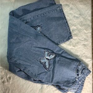 Embroidered Blue Women's Jeans